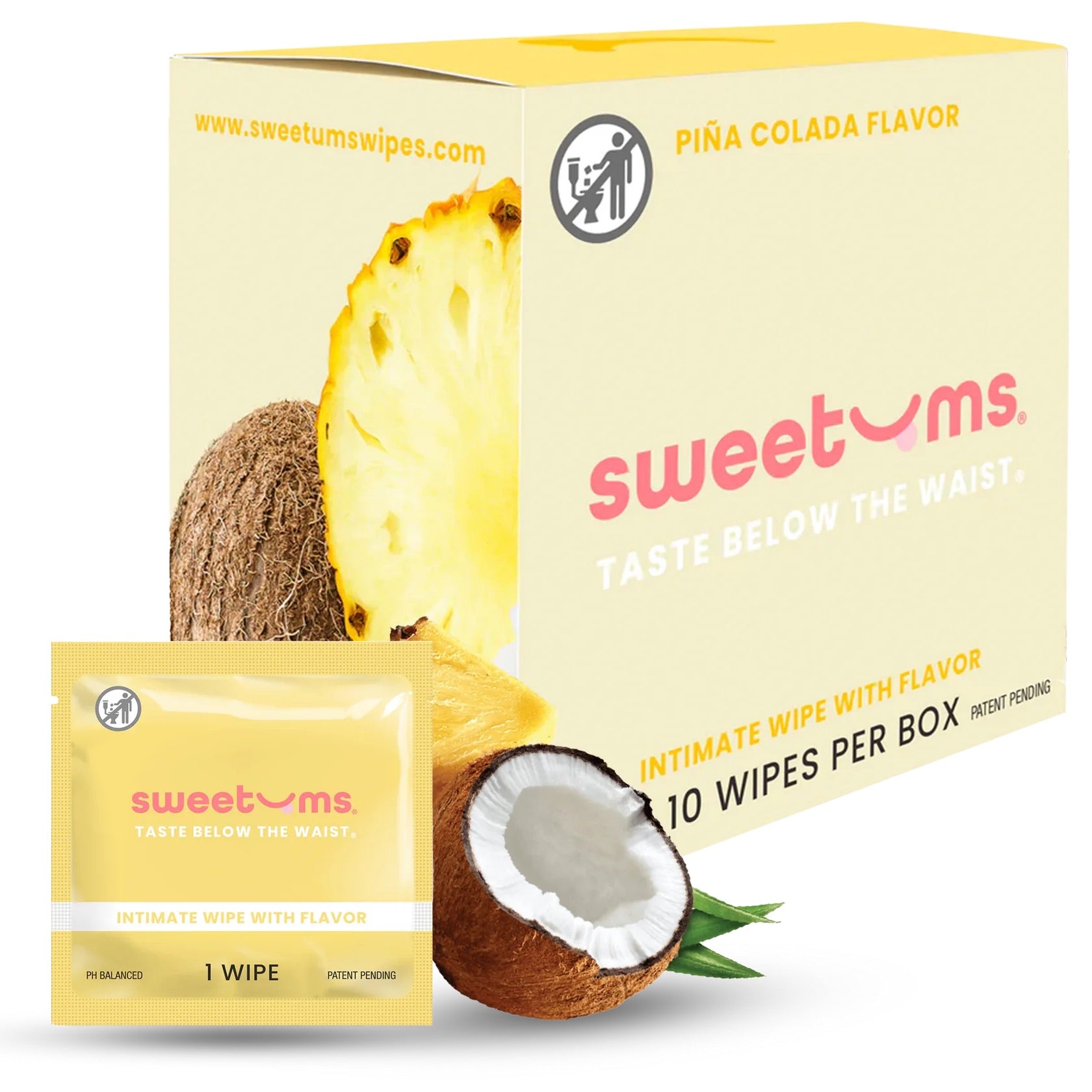 Sweetums Flavored Intimate Wipes (Box of 10)