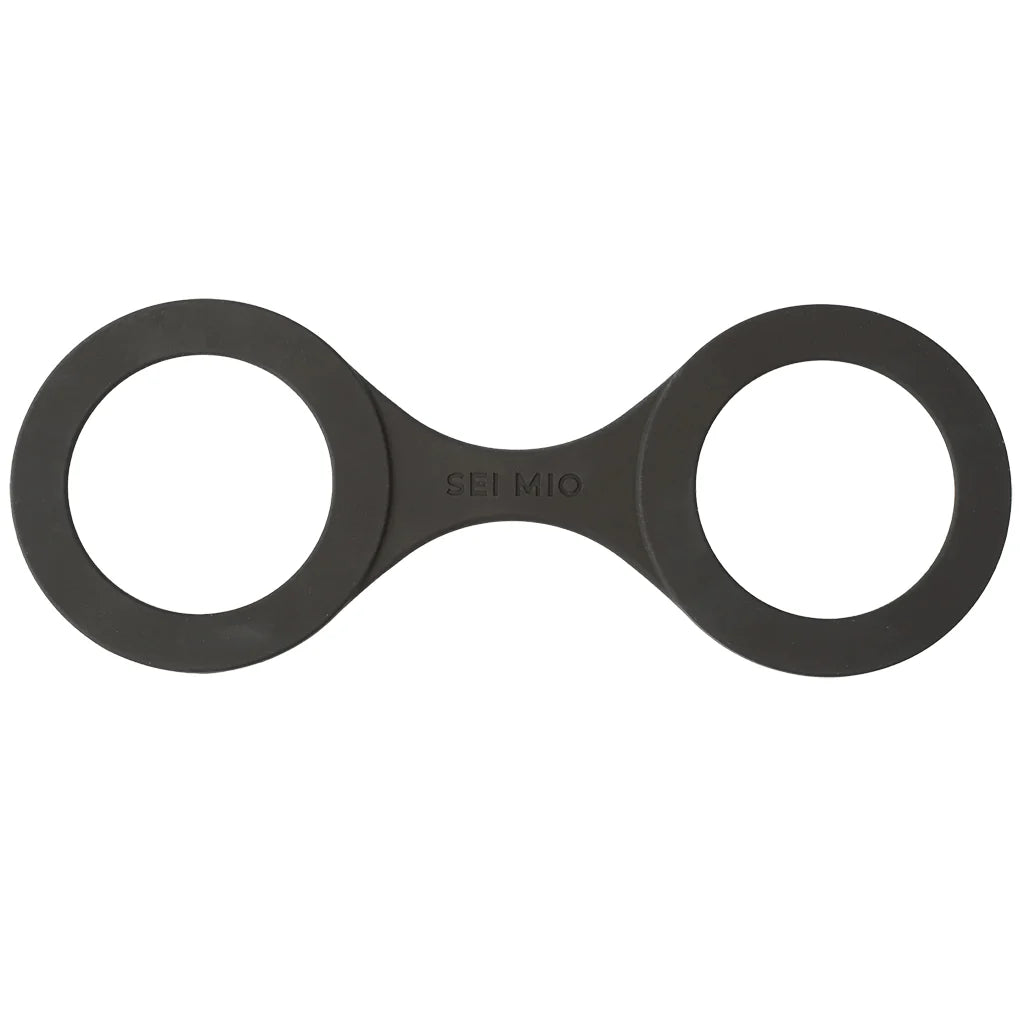 Sei Mio Black Silicone Handcuffs (Medium)
