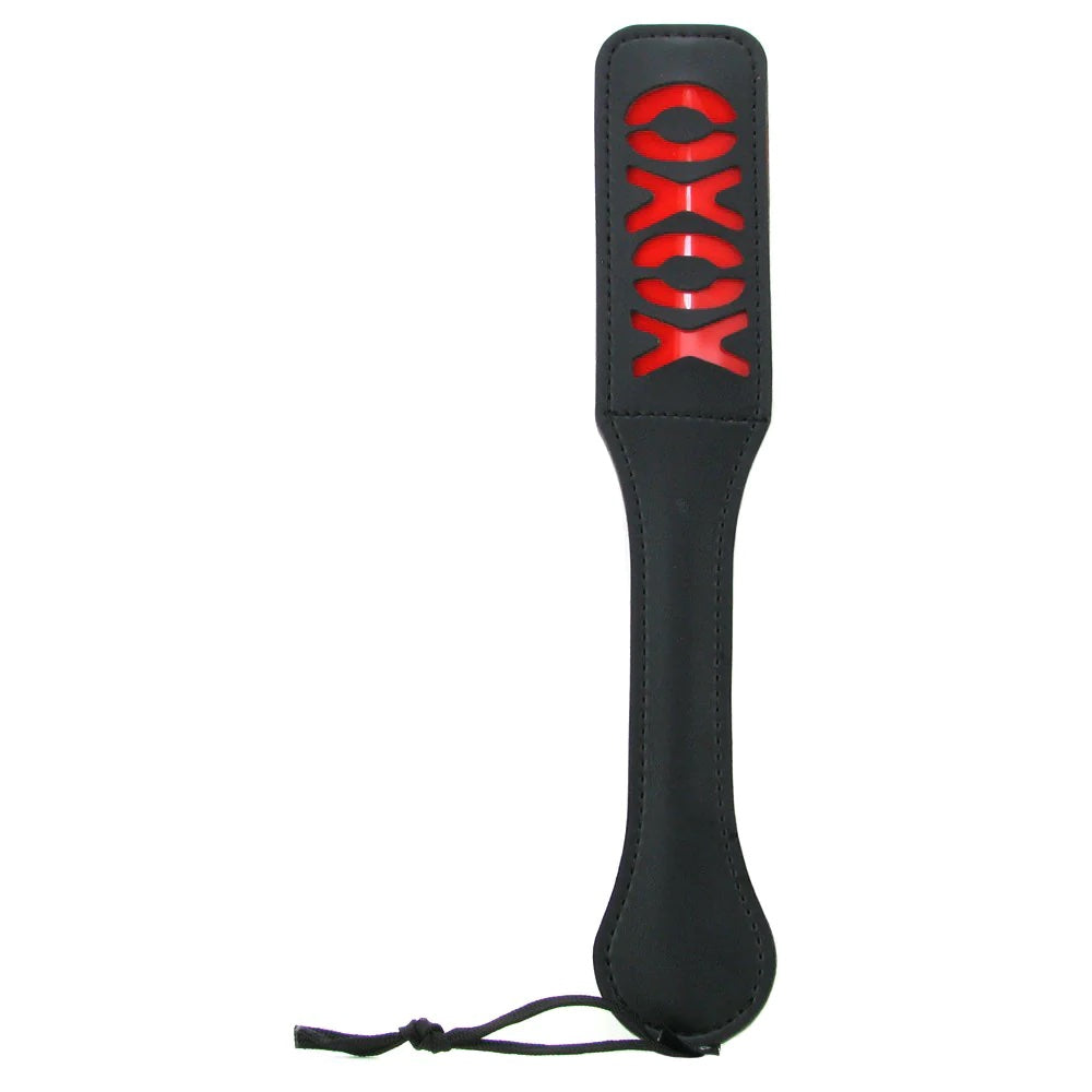 XOXO Love Leather Paddle for Couples in Black/Red