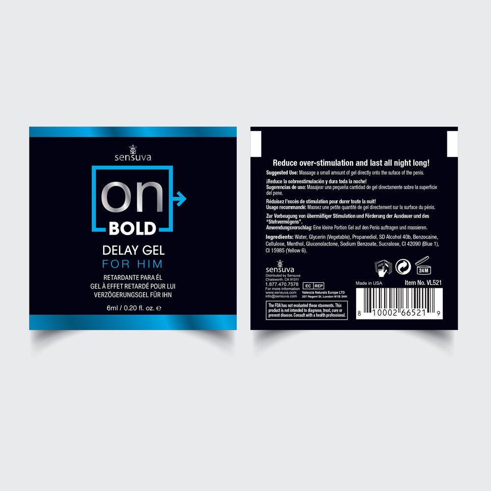 On™ Bold Delay Gel 6 ml. Single-Use Packet