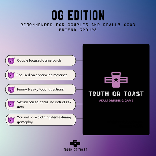 Truth or Toast OG Updated | #1 Party Card Game for Adults, Couples, Drinking Games, Date Night, Truth or Dare + Parties