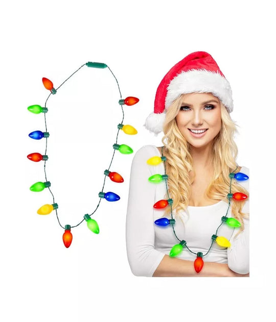 Light Up Holiday Bulb Necklace