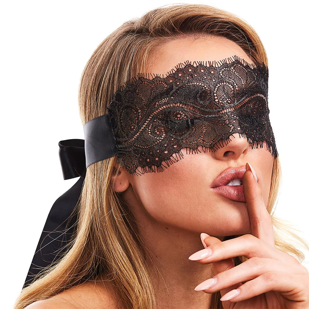 Super Sexy Boudoir Lace Blindfold in Black