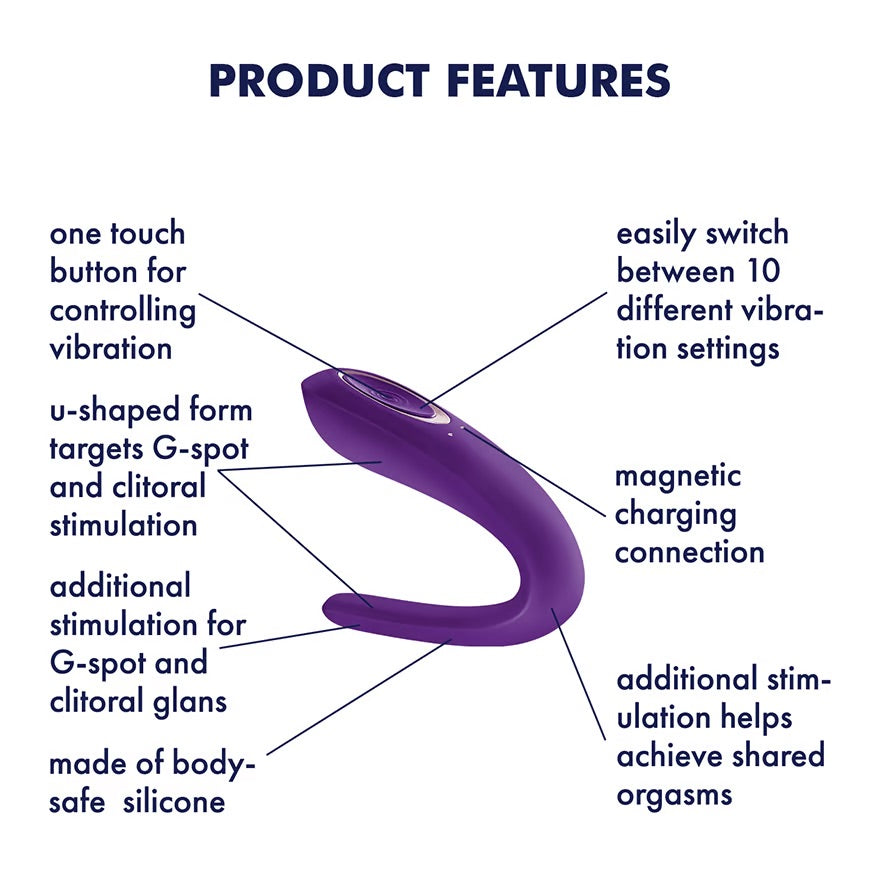 Satisfyer Double Classic Partner Vibrator (Purple)