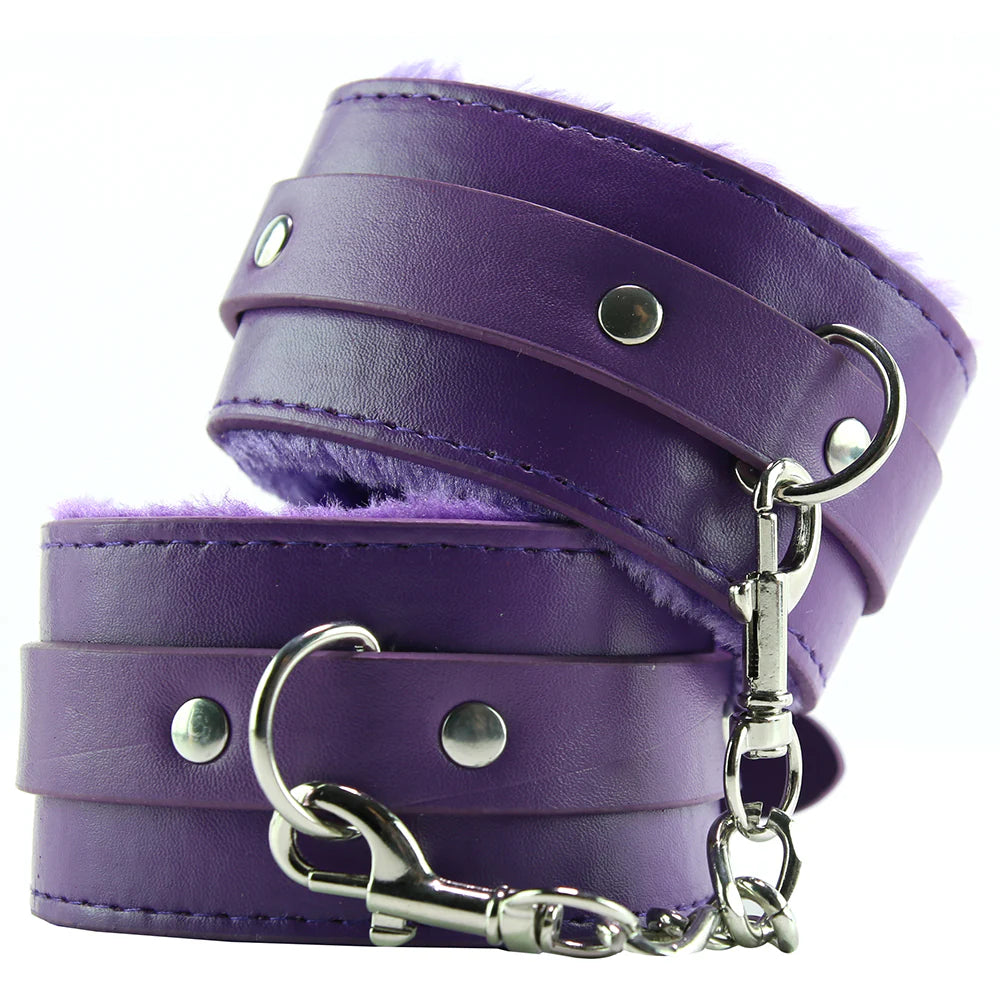 Premium Plush Buckle Handcuffs in Purple