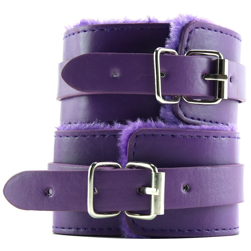 Premium Plush Buckle Handcuffs in Purple