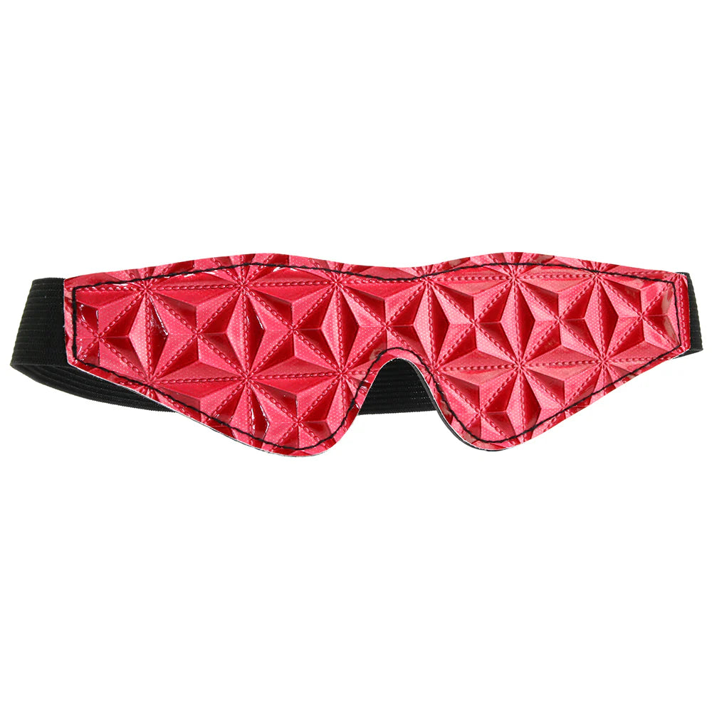 Red and Black Diamond Deluxe Handcuff + Blindfold Bundle